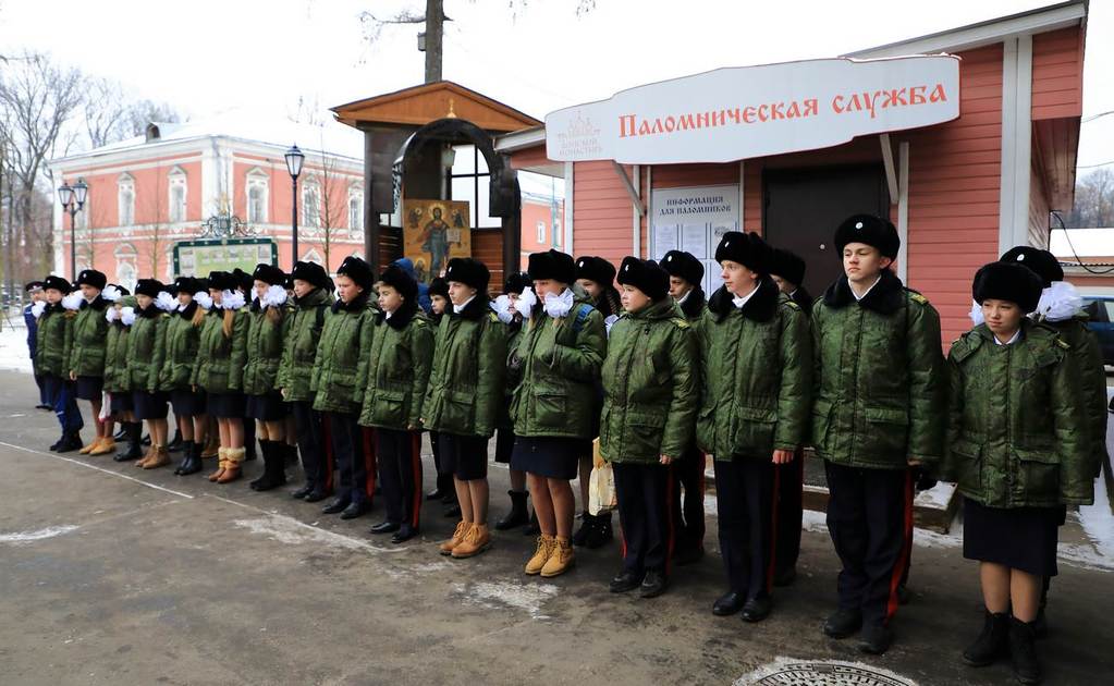 Присяга воспитанников казачьих кадетских классов школы 2089