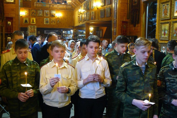 Таинство Соборования в храме св. равноап. кн. Владимира при МПКУ им. М.А. Шолохова ВВ МВД РФ