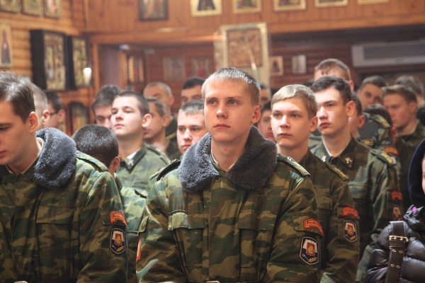 Кадетская Литургия 5-й роты Московского президентского кадетского училища имени М.А. Шолохова внутренних войск МВД РФ
