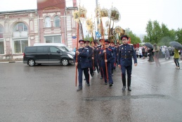 Казаки ВКО ЦКВ в почетном карауле. Визит Святейшего Патриарха Московского и всея Руси в Серпухов. 18.05.15