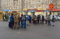 Казаки вышли на митинг в Парке Победы
