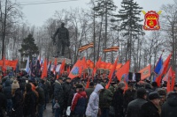 Казаки вышли на митинг в Парке Победы