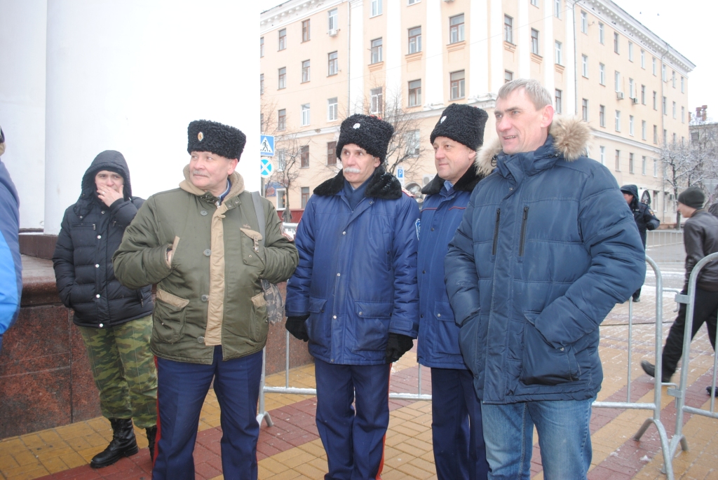 Казаки Калужского ОКО охраняли общественный порядок на митинге