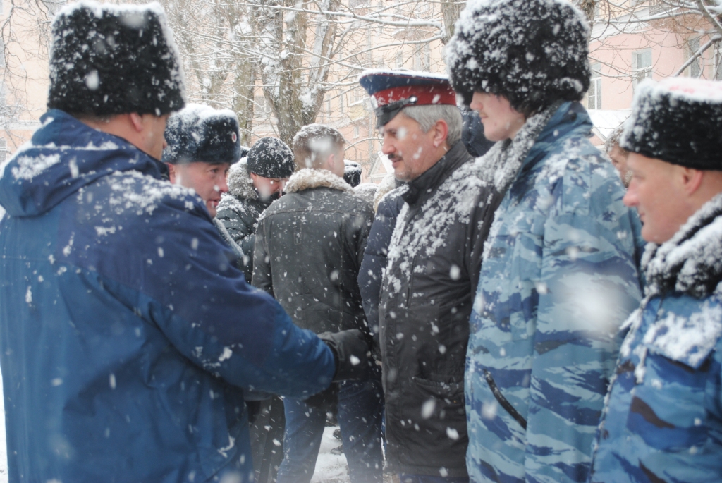 Казаки Калужского ОКО охраняли общественный порядок на митинге