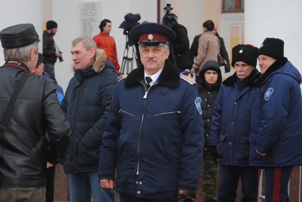 Казаки Калужского ОКО охраняли общественный порядок на митинге