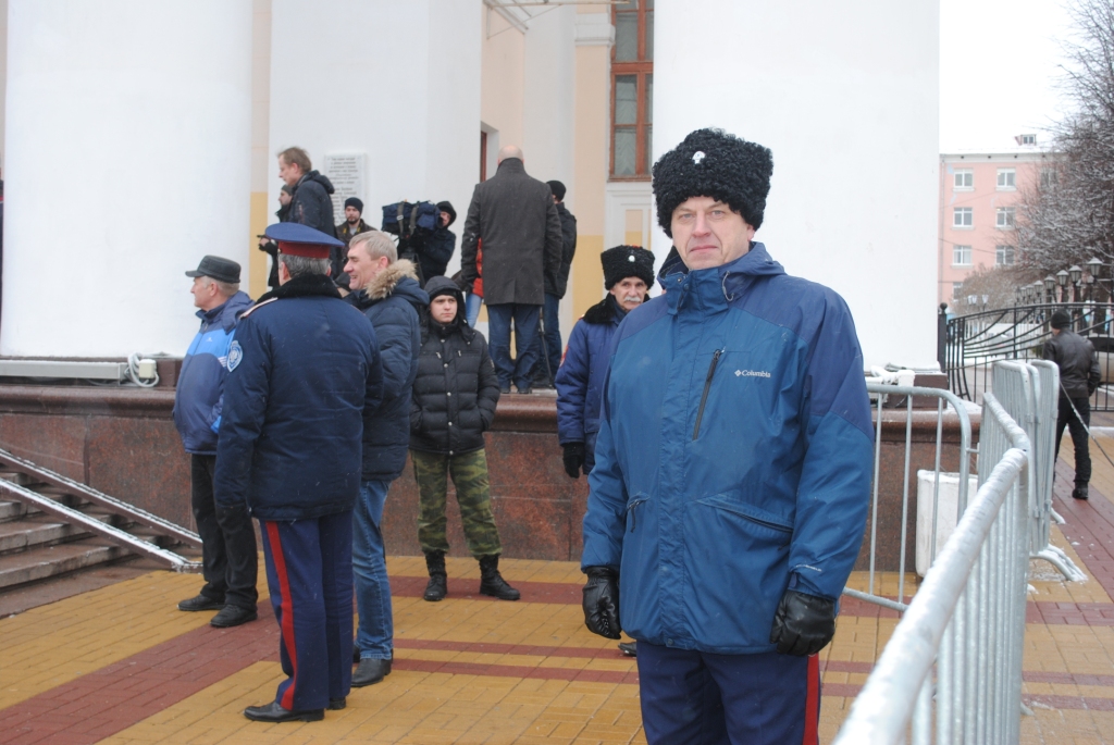 Казаки Калужского ОКО охраняли общественный порядок на митинге
