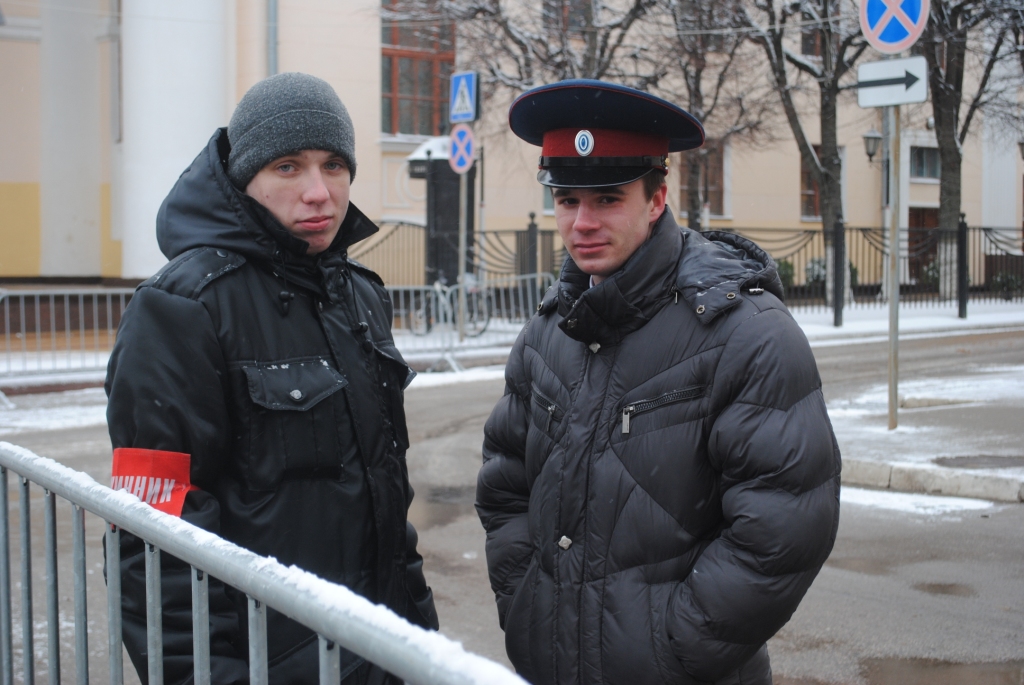 Казаки Калужского ОКО охраняли общественный порядок на митинге