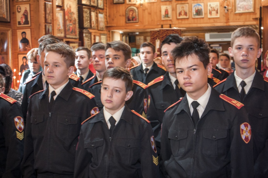 Кадетская Литургия 8-х и 10-х классов Московского президентского кадетского училища им. М.А. Шолохова