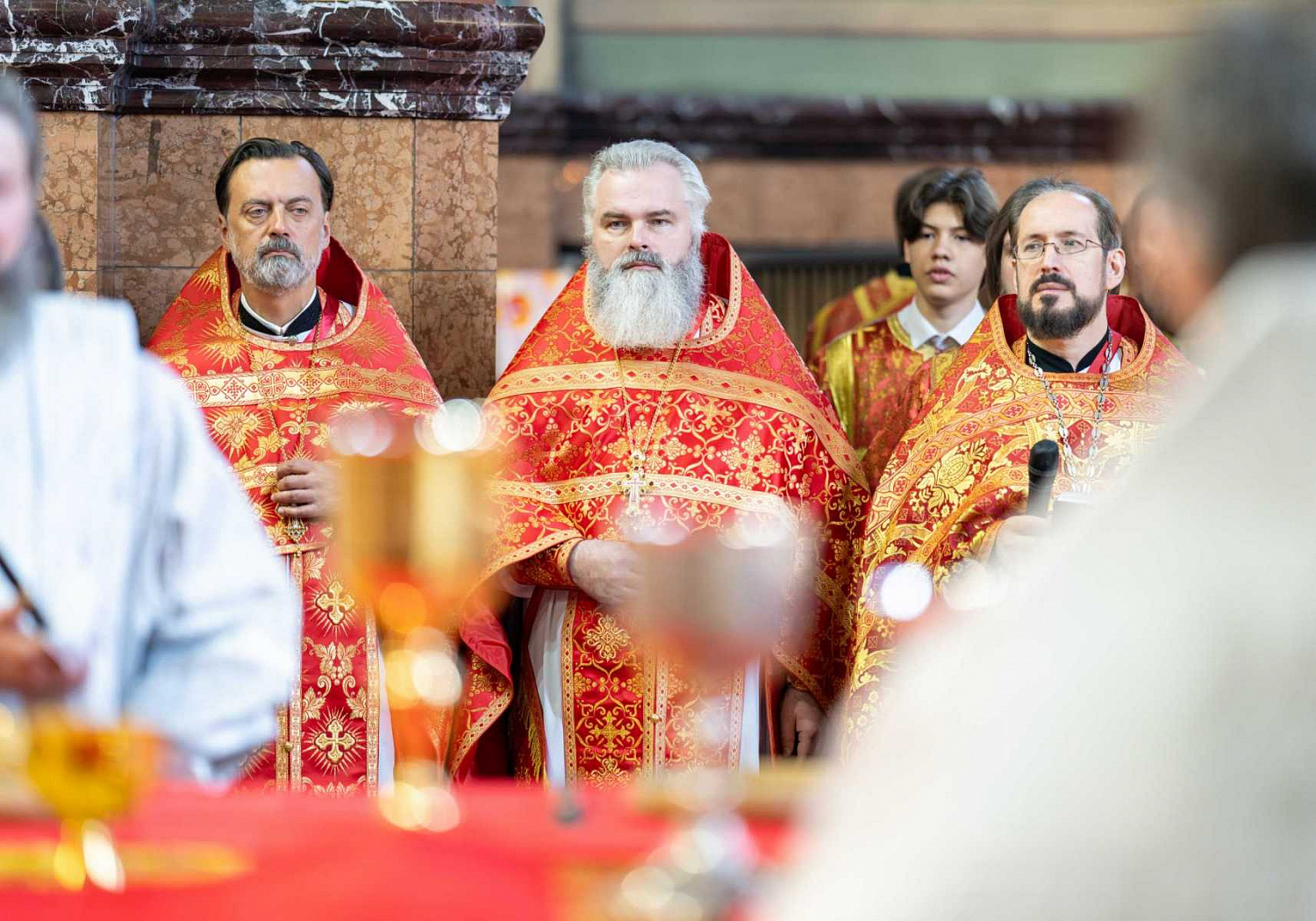 Войсковой священник ВКО ЦКВ иерей Марк Кравченко сослужил Святейшему Патриарху Кириллу в Преображенском соборе Николо-Угрешского мужского монастыря